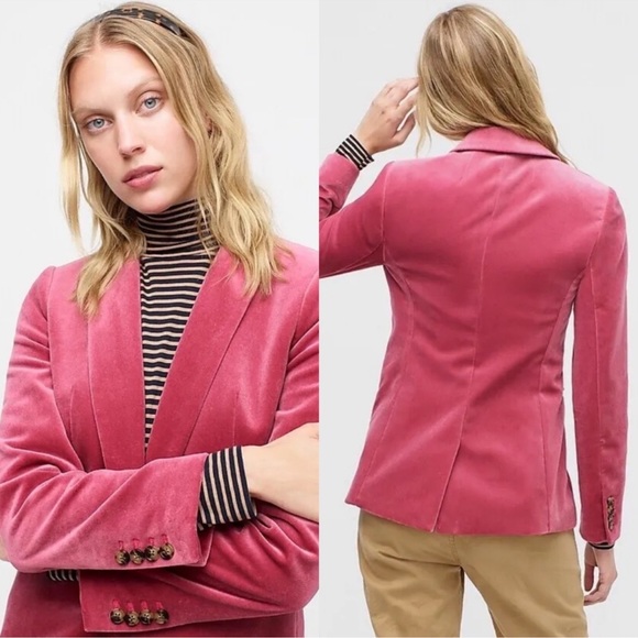 J. Crew Jackets & Blazers - J. Crew Parke Blazer Pink Velvet Size 6